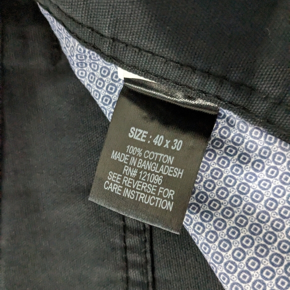 Weatherproof: Men's Black Straight Leg Canvas pants  100% cotton Size 40x30 - Picture 4 of 10